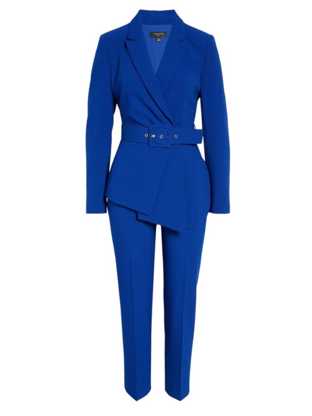 NWT Tahari ASL Belted Asymmetrical Pantsuit Cobalt 10 MSRP $229